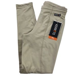 Kerrits Girls Knee Patch Performance Tights Beige Tan Stretch Drawstring XL New